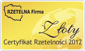 Certyfikat Rzetelna Firma 2012